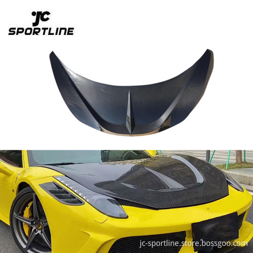Dry Carbon Fiber Engine Hood for Ferrari 458 Italia Base Coupe 2014-2015